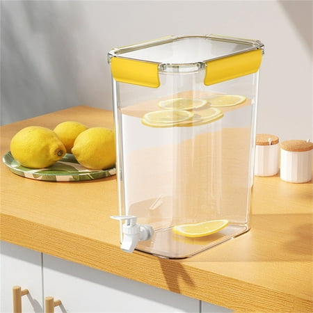

Off Promotions! Beverage Dispenser with Lid and Faucet Food Grade Plastic Refrigerator Dispenser for Lemonade Cold Juice Injection Cooler Iced Tea 1*Fruit Teapot Flash Sale!
