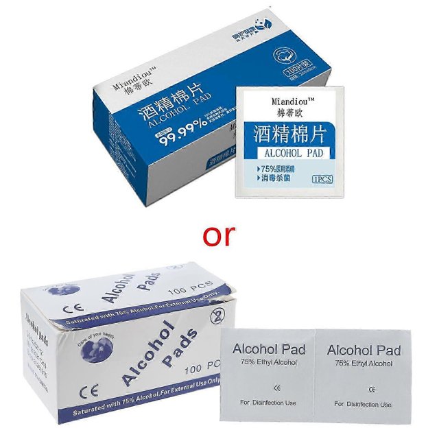 100pcs Portable 75% Alcohol Pad Sterilization Cleansing Disinfection Wet Wipes