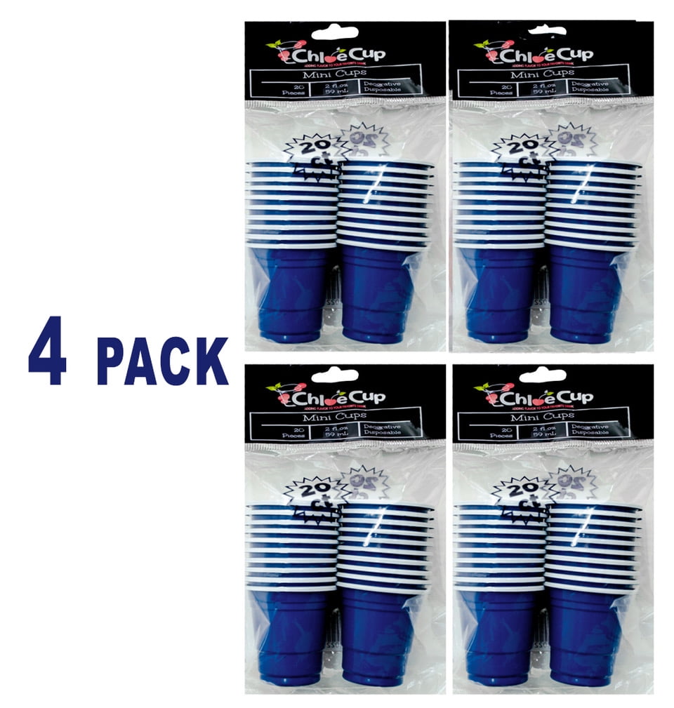 Chloe Cup; 4 Packs: 20ct 2oz Mini Cups - Blue