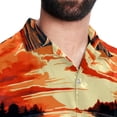 thumbnail image 5 of Swan Men's Short Sleeve Spread Collar Beach Shirts Casual Printed Button Down Unisex Summer Tops, 5 of 6