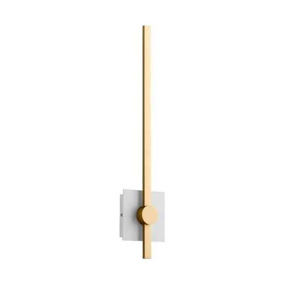 21.13 inch 12.5W 1 Led Wall Sconce-White/Industrial Brass Finish Bailey Street Home 766-Bel-4591258
