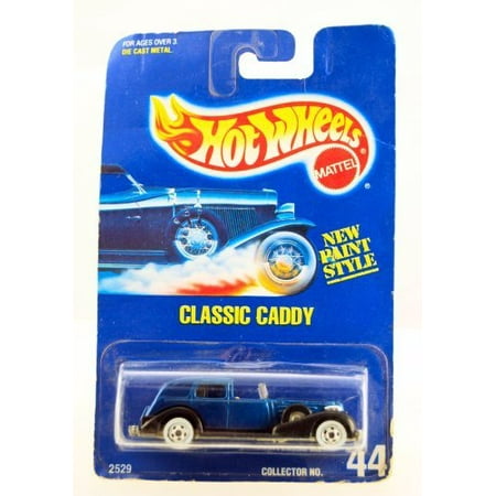 Hot Wheels - 1992 - Classic Caddy - Cadillac - New Paint Style - Blue & Black - 1:64 Scale Collectible Die Cast Car Model