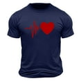 thumbnail image 4 of FAWUUDO Valentines Day Simple Print T Shirt for Men Short Sleeve Round Neck Casual Romantic Holiday Gift Idea Navy L, 4 of 5