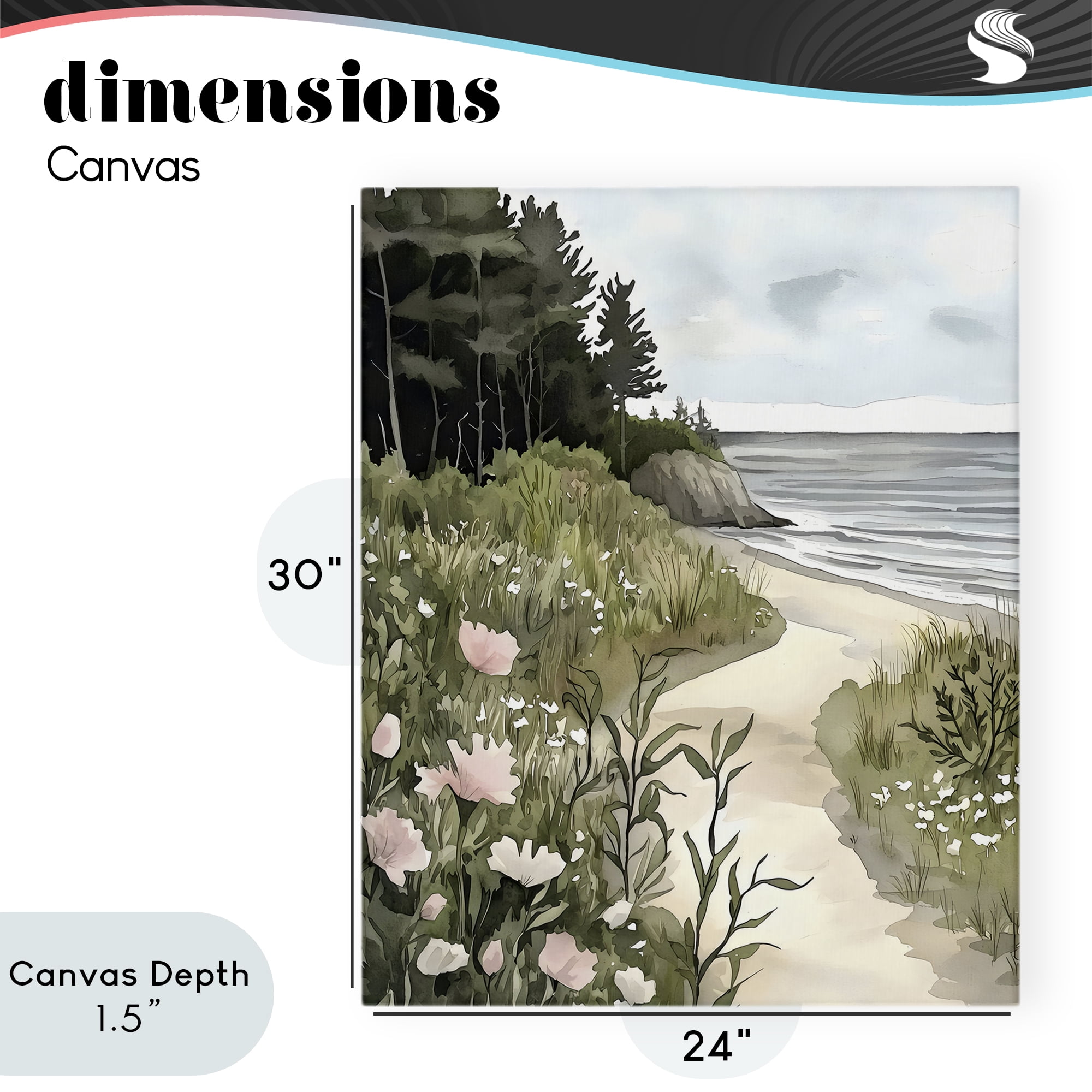 Stupell Industries Coastal Calm Floral Pathway Canvas Wall Art, design by Riley B