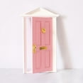 thumbnail image 3 of Mini Wooden Door W/ Hardwares 1/12 Dollhouse Porch Door - Pink, 3 of 4