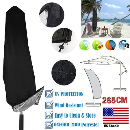 Parasol With Base ESYNIC Waterproof Parasol Cover,Cantilever Outdoor Umbrellas Cover, Waterproof Patio Offset Umbrella Cover with Zipper for 9-11ft Outdoor Cantilever Parasol Umbrellas Oxford Fabric UV-resistant 210D ()