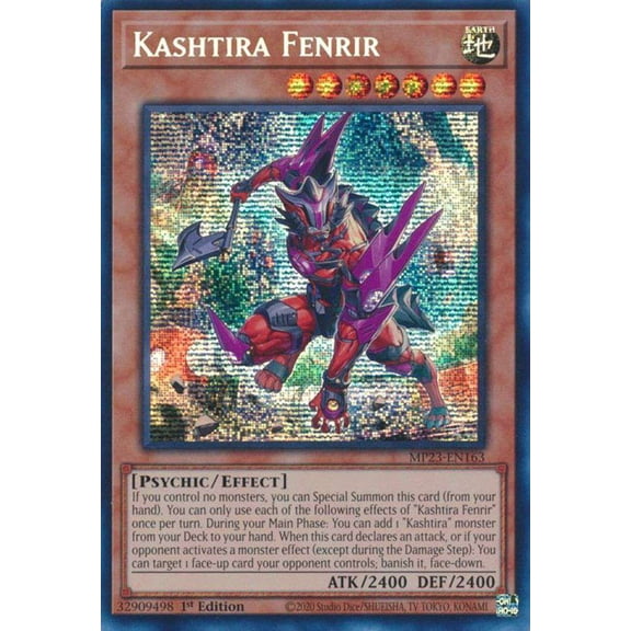 YuGiOh 25th Anniversary Tin: Dueling Heroes Prismatic Secret Rare Kashtira Fenrir MP23-EN163