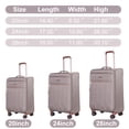 thumbnail image 3 of Travelhouse 3 Piece Luggage Set Softside Expandable Lightweight Suitcase with Spinner Wheels.(Khaki), 3 of 10