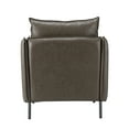 thumbnail image 2 of Vegan Leather Upholstered Accent Chair Lounge Armchair Sofa Moveable Cushion Metal Legs Reception Bedroom Grey, 2 of 11