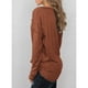thumbnail image 2 of Top de manga larga para mujer, cuello en V con botones, sudadera de manga larga de color puro, blusa informal con botones, máxima comodidad, 2 of 6