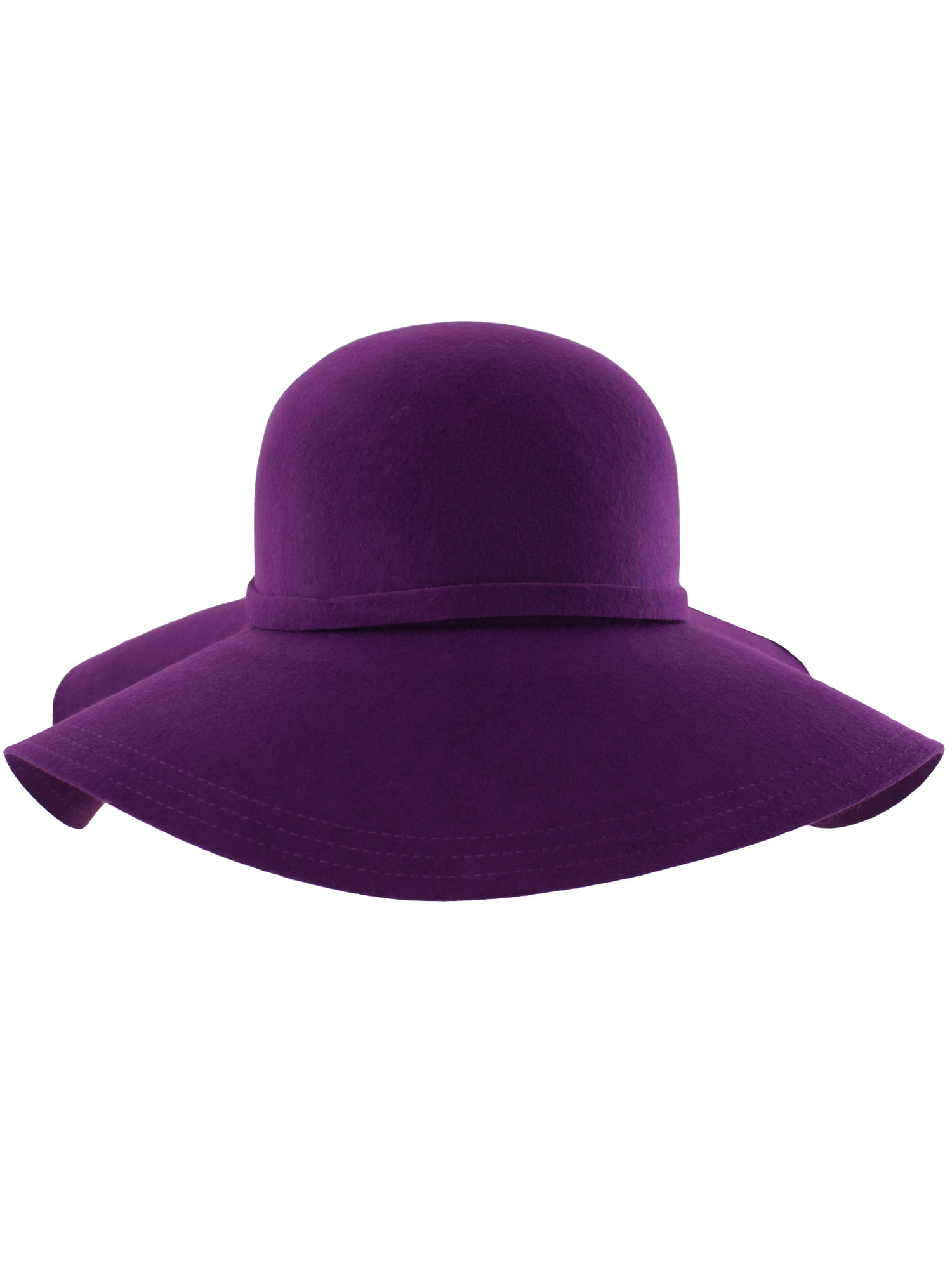 Purple Wide Brimmed Wool Floppy Hat