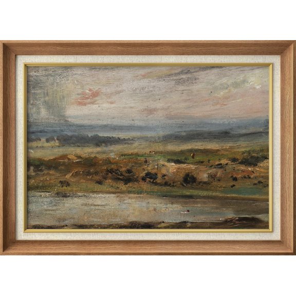 IDEA4WALL Premium Frame Wall Art Rustic Countryside Village Classic Print Nature Wilderness Illustrations Fine Art Country Wall Decor Chic Colorful for Living Room, Office - 26"x36" Natural