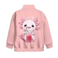 thumbnail image 5 of Uorisanigo Girls Oversized Sweatshirts Milk Tea Axolotl Half Zip Pullover Sweatshirt Casual Long Sleeve Pullover Top Fall Fashion Outfits Clothes Quarter Zip Hoodies Athletic Tops, 5 of 7