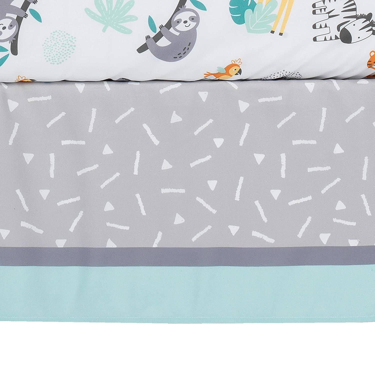 Mighty Jungle 3-Piece Crib Bedding Set with Quilt Sheet and Skirt