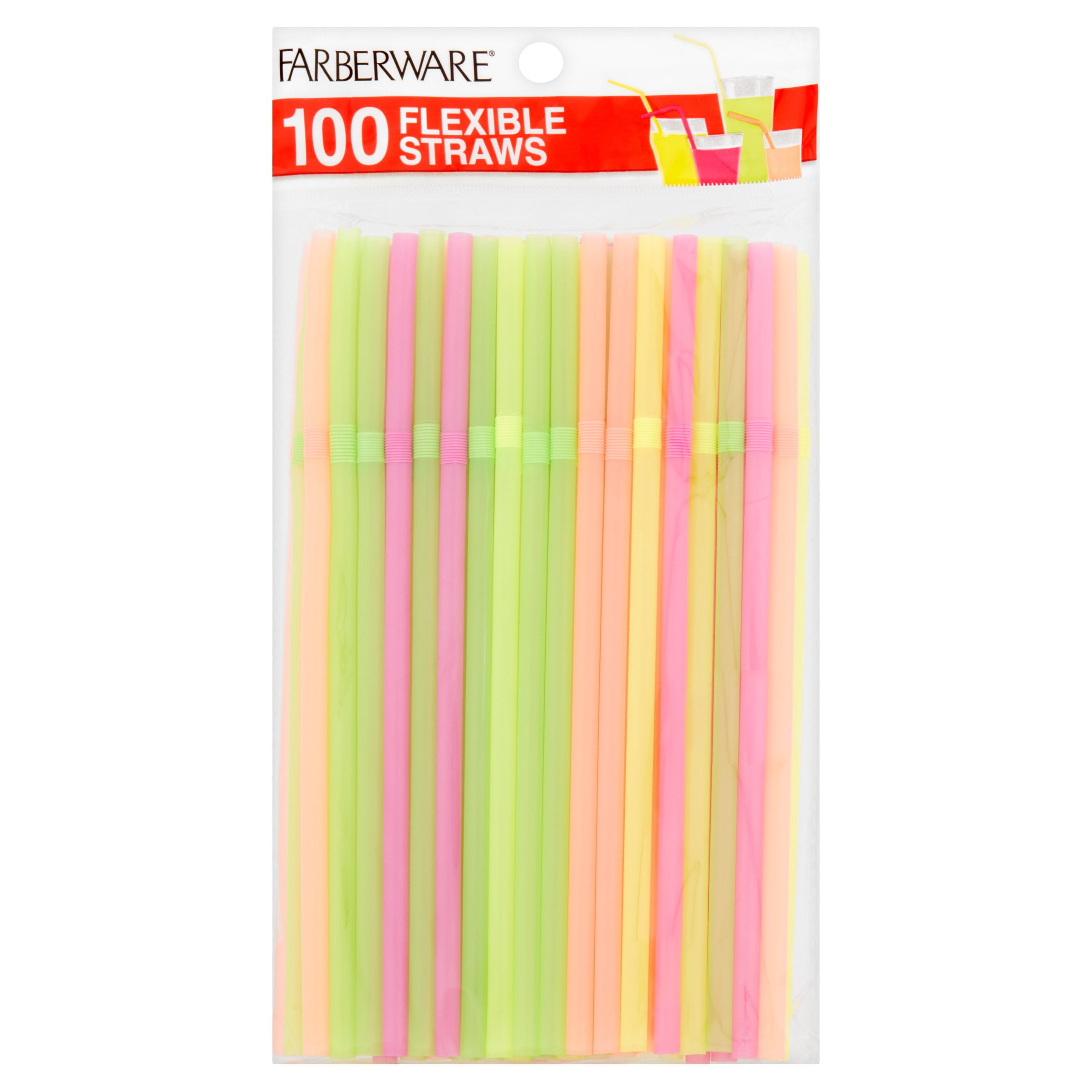 Farberware Flexible Straws, 100 count