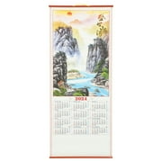 Chinese Calendar Wall Scroll Calendar Wall Hanging Calendar for Year of Dragon Lunar Calendar