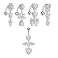 thumbnail image 4 of jiaroswwei 1Pc Piercing Navel Nail Flower Pendant Cubic Zirconia Sexy Women Belly Button Ring Body Jewelry, 4 of 8