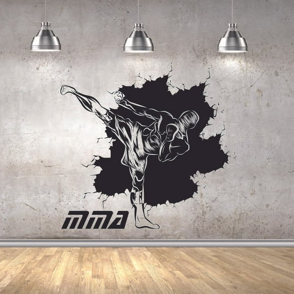 Mixed Martial Arts Karate UFC Boxing Training Gear Street Fighting Wrestling MMA Fitness Vinyl Wall Art Decal Home Decor Sticker Vinyl DecorationSize (30x25 inch)