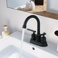 thumbnail image 3 of Wowow Centerset 2 Handle Black  Bathroom Sink Faucet 4 inch Basin Faucet with Drain, 3 of 6