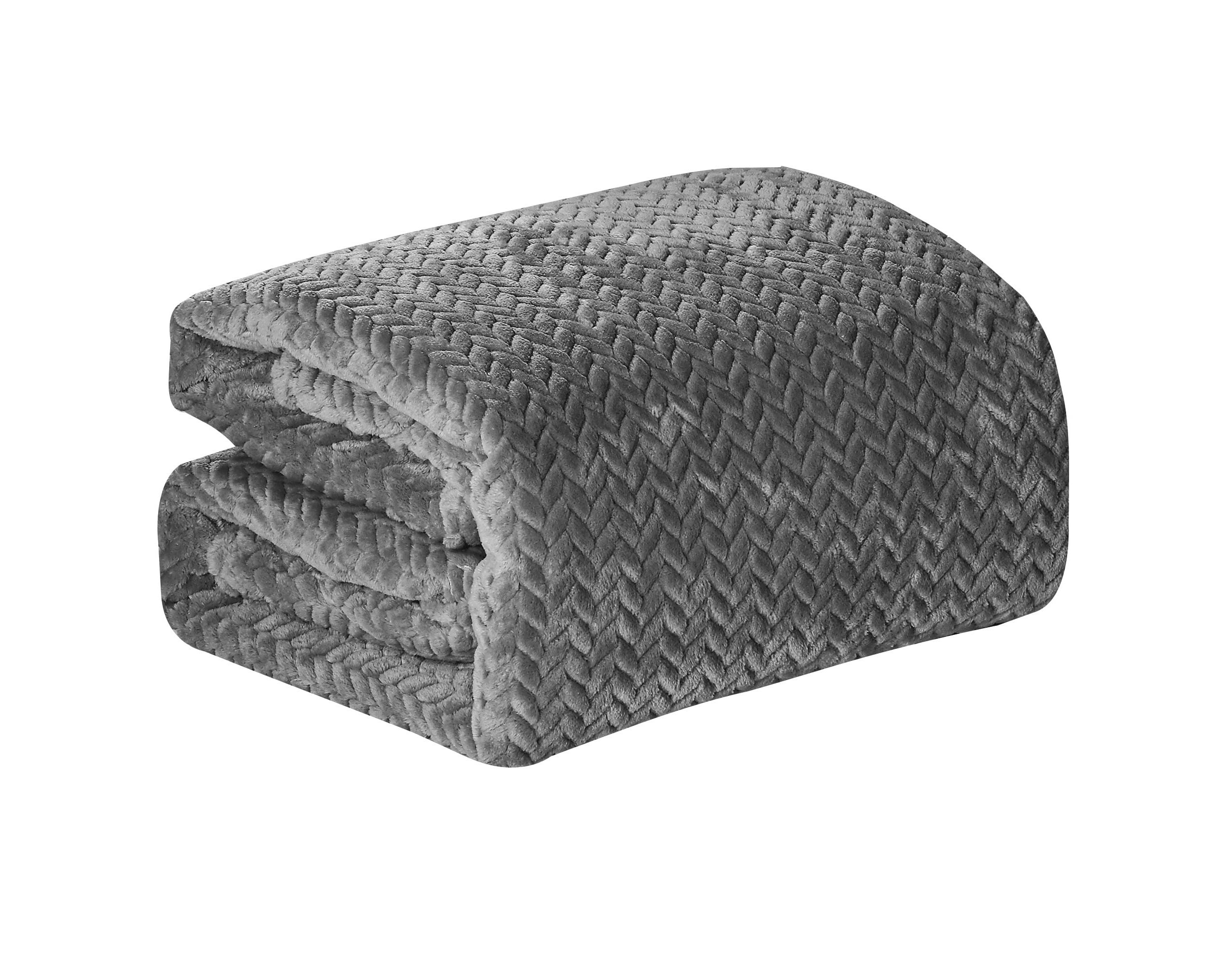 SimpleElegance Chevron Braided Jacquard Textured Oversize Throw Blanket