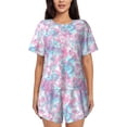 thumbnail image 1 of Fotbe Tie Dye Conjunto de Pijama Estampado para Mujer, 2 Piezas, Ropa de Dormir con Camiseta de Manga Corta y Shorts Suaves-X-Large, 1 of 6