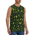thumbnail image 2 of Bixox Men's Green Branch Olive Printed Shirt Sleeveless Fitness Tank Top-Medium, 2 of 7
