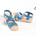 thumbnail image 4 of Women's Platform Wedge Heel Sandals - Comfortable Insole Lightweight Rubber Sole, Open-Toe Adjustable Elastic Strap Casual Summer Sandals, 4 of 7
