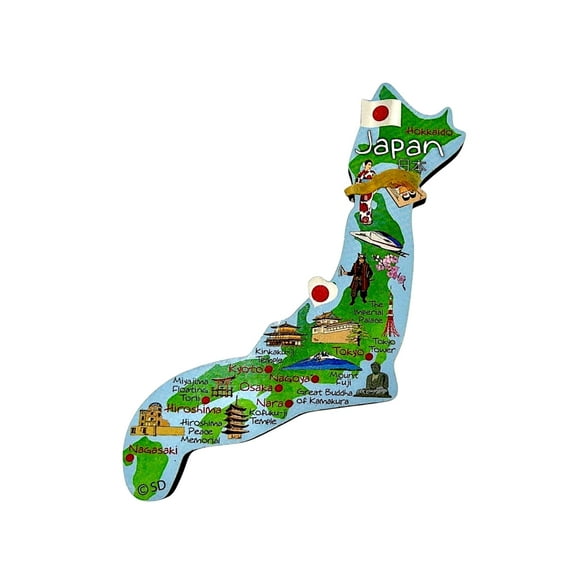 Japan Decowood Jumbo Wood Fridge Magnet 6.0" x 1.75"