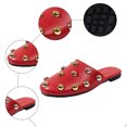 thumbnail image 5 of Rokment Metallic Gold Studded Mules Backless Dressy Sandals for Women Ladies Fashion Punk Casual Leather Closed Toe Low Heels Dress Slip on Open Back Flat Slippers Red Size 9.5, 5 of 7