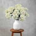 thumbnail image 3 of 20-Inch Hydrangea Bush with 7 Heads White Pink – Artificial Silk Flower Bouquet for Home, Wedding & Event Décor, 3 of 7