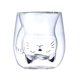 thumbnail image 2 of Taza de cristal de doble pared, taza para té y café, regalo romántico, aspecto claro, taza de café expreso resistente al calor para amigos, familias, gato, 2 of 8