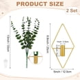 thumbnail image 3 of Uxcell 2 Set Plant Wall Decor, Hanging Planters with Artificial Eucalyptus Metal Hanging Vase Diamond Shape for Room [Golden], 3 of 7