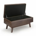 thumbnail image 3 of Simpli Home Owen 36" Faux Air Leather Storage Ottoman in Chestnut Brown, 3 of 7