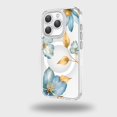thumbnail image 1 of MagSafe iPhone 15 Pro Blue Wildflower Clear Case, 1 of 5