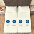 thumbnail image 3 of 5-Piece Split King Sheet Set, 800 Thread Count, 100% Egyptian Cotton, Color Ivory Stripe Pattern, Fits 16-Inch Deep Mattresses, 3 of 5