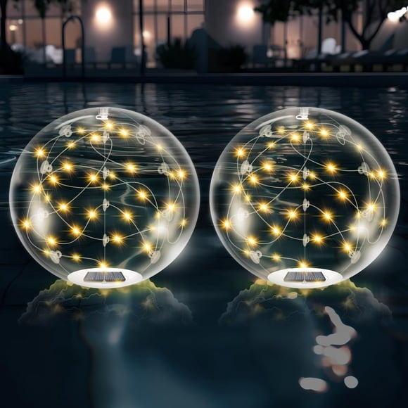 Luces solares flotantes para piscina Afzdby, 36 cm, blanco cálido, IP68