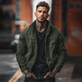 thumbnail image 4 of Ceisia Men's Zipper Closure Functional Pockets Solid Gift Color Jacket - 98%Cotton-2%Spandex for Daily & Outdoor Wear, 4 of 6