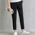 thumbnail image 4 of JAKANYQ Mens Pants Summer Slim Fit Small Foot Casual Business Cropped Suit Pants Trouser Comfy Breathable, 4 of 5