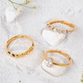 Auory 3PCS 18K Gold Plated Rings for Women - Moissanite Stackable Ring ...
