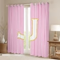 thumbnail image 2 of Feelyou Fashion Pink Stripes Blackout Curtains Set of 2 (52x84 Each) for Teen, Initial J Letter Window Curtains, Cute Princess Cartoon Curtains and Drapes, Curtains and Drapes Decor, 2 of 6