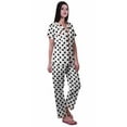 thumbnail image 3 of Moomaya Printed Short Sleeve Pajama Set For Women Printed Button Up Sleep Shirt, 3 of 6