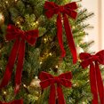 thumbnail image 3 of Velvet Bows with Long Tails, 10-Pack 12.4 Inches, Burgundy, for Christmas Tree and Front Door Decoration, 3 of 8