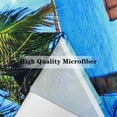 thumbnail image 4 of Beach Kitchen Curtains, Tropical Coastal Hawaiian Palm Trees Summer Ocean Landscape Pattern Waterproof Grommet Window Drapes for Bedroom Bathroom Window Small Closet Cafe 2 Panels W27.5 x L39, 4 of 4