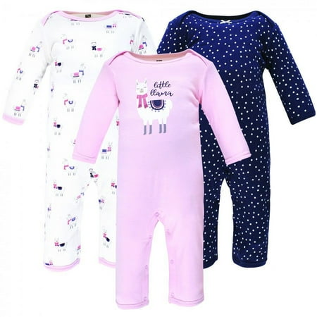 UPC: 0660168173772 | Hudson Baby Infant Girl Cotton Coveralls Little Llama 0-3 Months