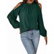 thumbnail image 2 of Blusas Elegantes e Informales para Mujer, con Hombros Descubiertos, Cuello con Volantes, Camisas de Moda de Otoño para el Trabajo Verde Oscuro XXL, 2 of 10