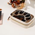 thumbnail image 7 of Paw Prints Decorative Velvet Earring Holder Display Case Storage Box Portable with Removable Compartment - Gift Ideal, 7 of 7