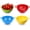 Lemon Yellow, Green, Purple, Red, variant on 4 Pack Mini Colander for Kitchen Plastic Berry Strainer with Double Handles 7.5 x 6 x 3 Inch Small Colander Strainer for Fruits Vegetables Food (Red)
