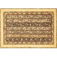 thumbnail image 1 of Ahgly Company Indoor Rectangle Abstract Brown Modern Area Rugs, 2' x 5', 1 of 4