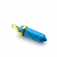thumbnail image 4 of BRCbeads Faceted Blue Turquoise Healing Point Chakra Pendant With Gold Bezel 39x8mm 1pcs per Bag for Necklace Making, 4 of 4