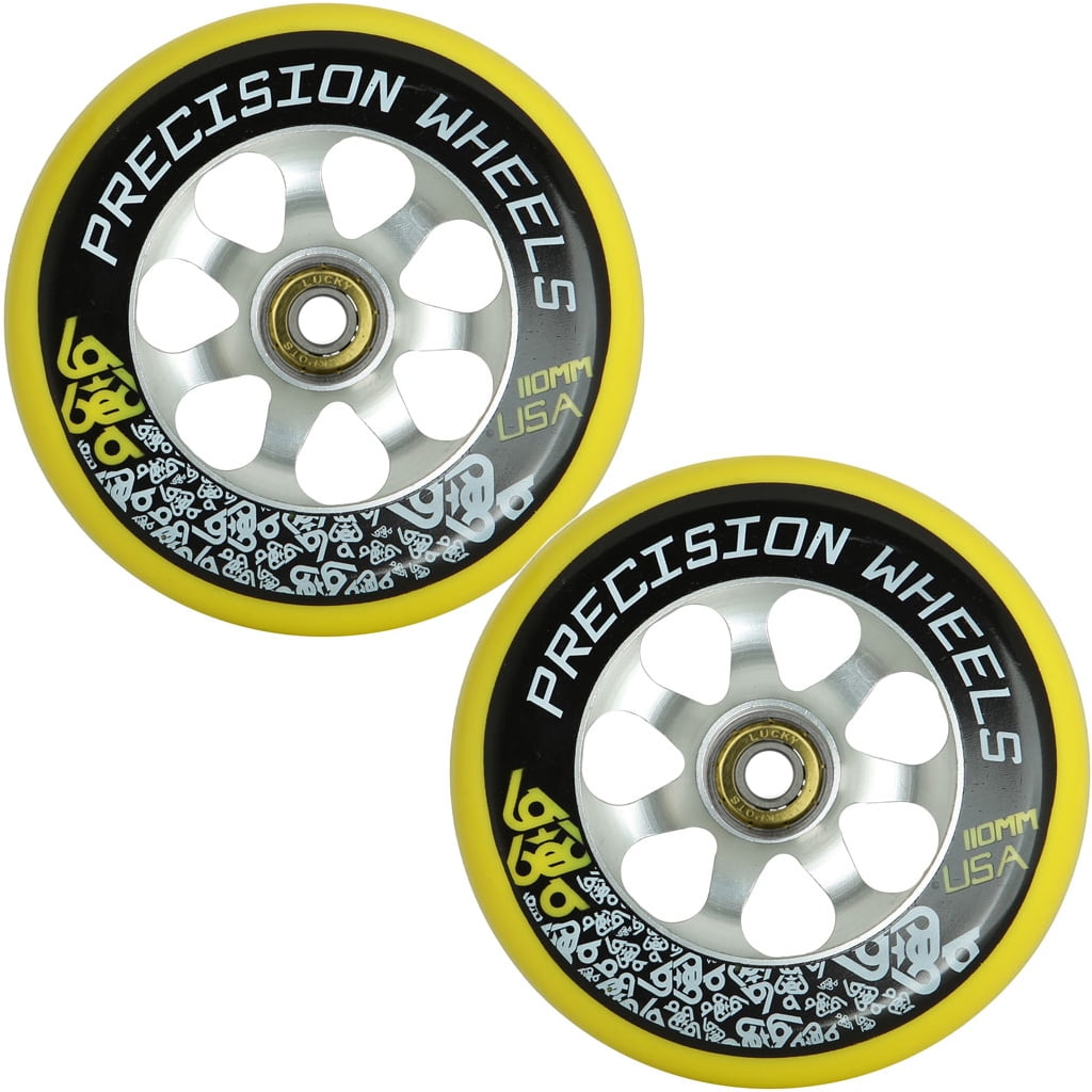 110mm pro scooter wheels pair with lucky bearings labeda usa made